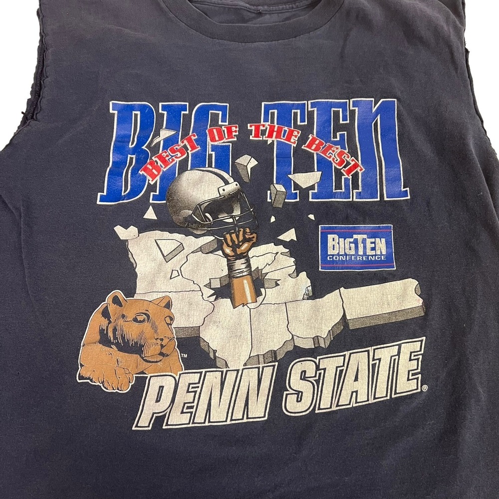 Vintage Penn State Shirt Nutmeg Mills 90s Cut Sleeve Big 10 Collection Mens L